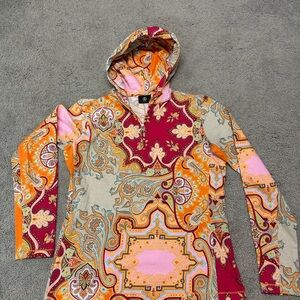 Bogner women’s medium Multicolor Paisley Zip pullover Hoodie